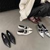 Seasonal Korean Flat-Bottomed Pointed Single Shoes, Women'S Bows, Shallow Mouths, And Mary Jane Shoes