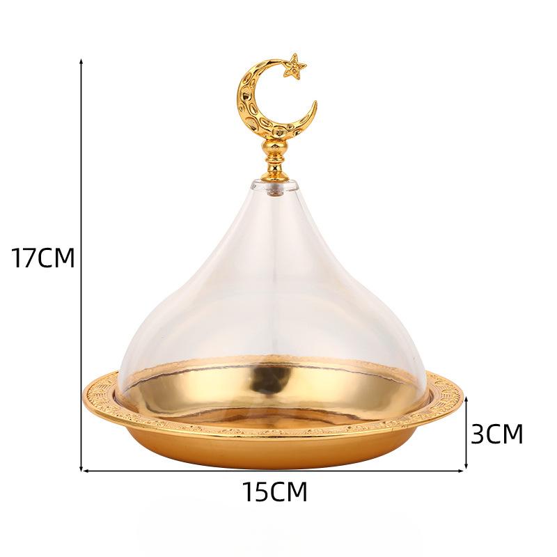 Alloy Solid Color Carved Disc Portable Alec Cover Cake Dessert Plate