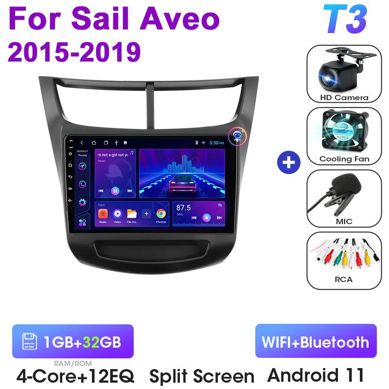 2 Din Android 12 автомобильное радио для Chevrolet Sail Aveo 2015 - 2019 мультимедийный видеоплеер GPS Carplay Авто Стерео RDS DVD головное устройство
