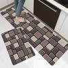 1Pcs Anti Fatigue Kitchen Rugs, Waterproof  Brown Brick Print Non-Slip Thick Cushioned Kitchen Mat Heavy Duty Comfort Standing Mat for Kitchen