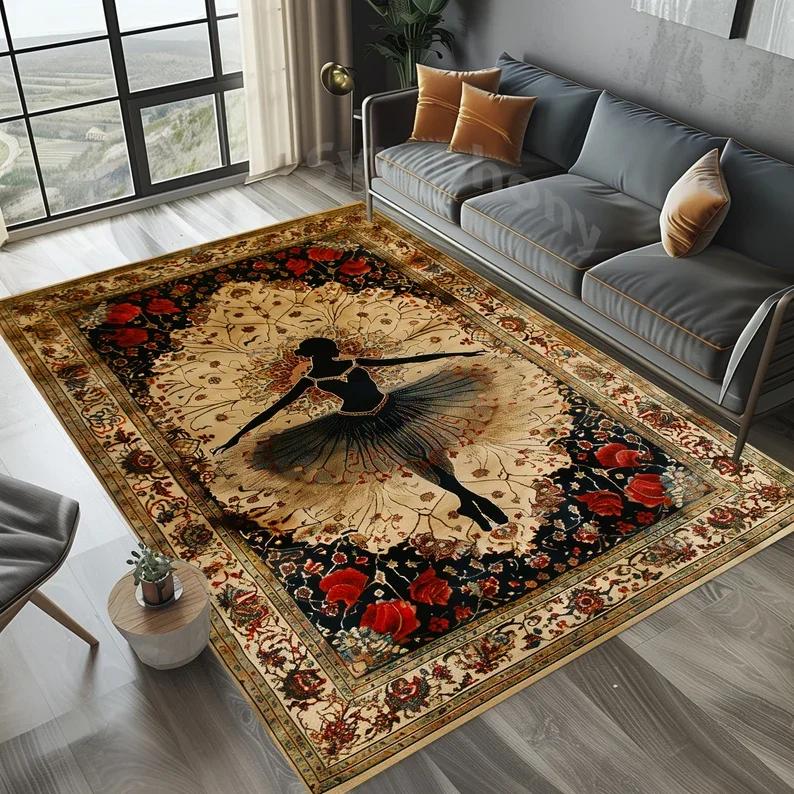 Ковер для спальни Ковер для прихожей Мягкий ковер Нескользящий ковер Ковер для детской комнаты Ковер для комнаты девочки-подростка Коврики с балериной и кроликом Ковер для прихожей Розовый ковер
