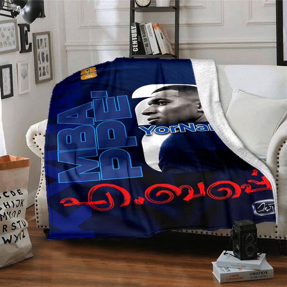 Mbappe Personalized Text Blanket Lightweight Personalized Blanket Comfortable Great for Bed Home Decor Office Nap Ideal for All Seasons