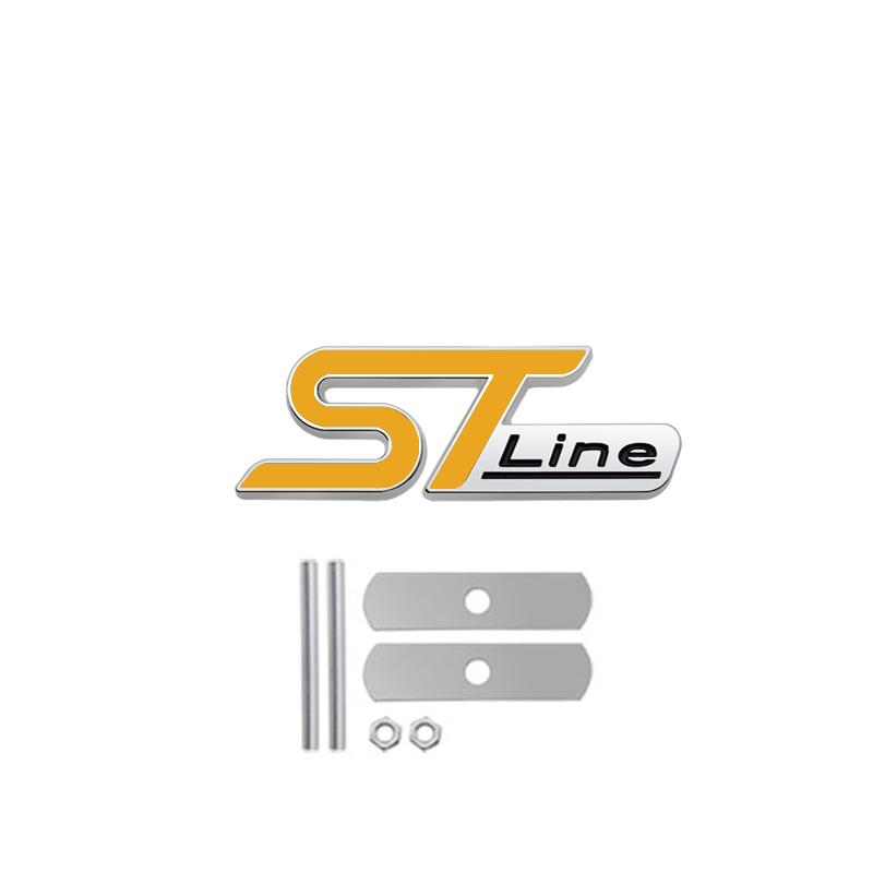 EUEX2 3D Metal ST LINE Front Grille Sticker Car Head Grill Emblem Badge Chrome Sticker for FORD FIESTA FOCUS MONDEO Auto Car Styling