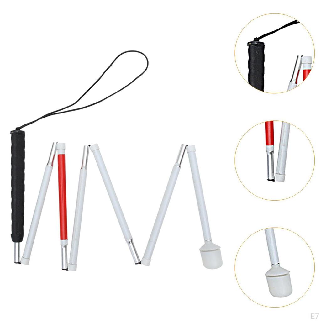 Blind Cane Walker Folding Elderly Lightweighted Aluminum Alloy Trekking Pole 4 Section 112cm