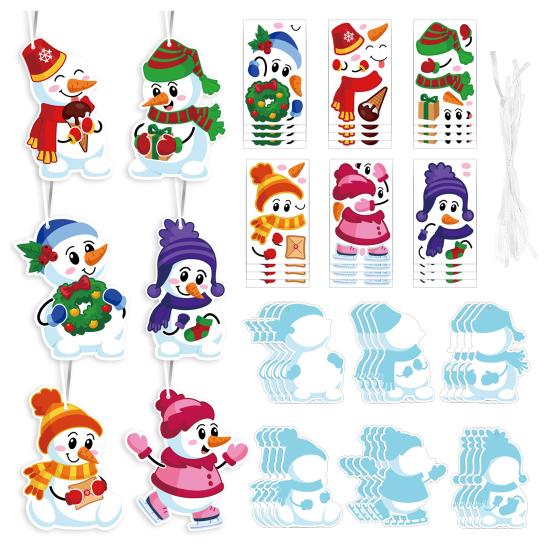 24Pcs DIY Christmas Tree Craft Kit for Kids Art Making Craft with Stickers Make Your Own Christmas Bookmark Xmas Party Favors for Game Activities