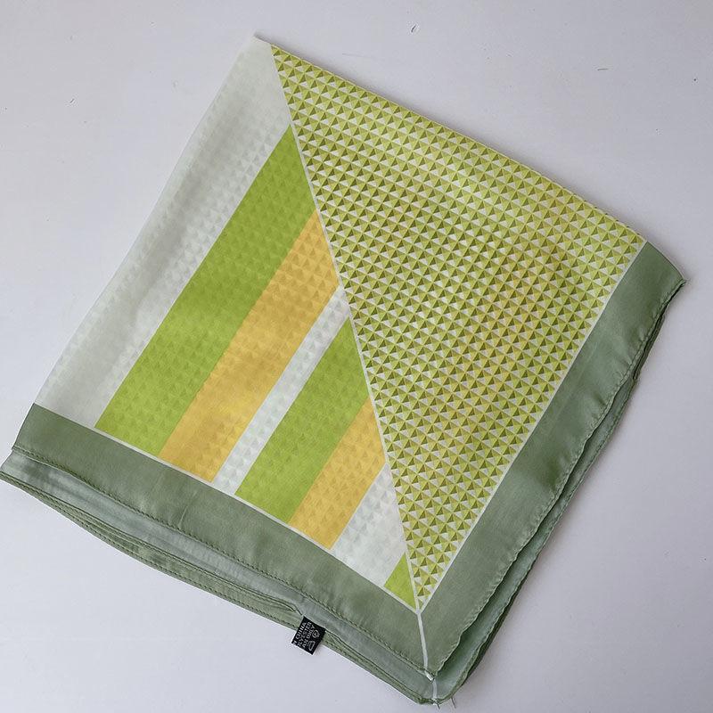 Women's Vibrant Yellow Small Square Scarf: Lightweight Multi-use As Scarf Belt & Necktie Skin-brightening