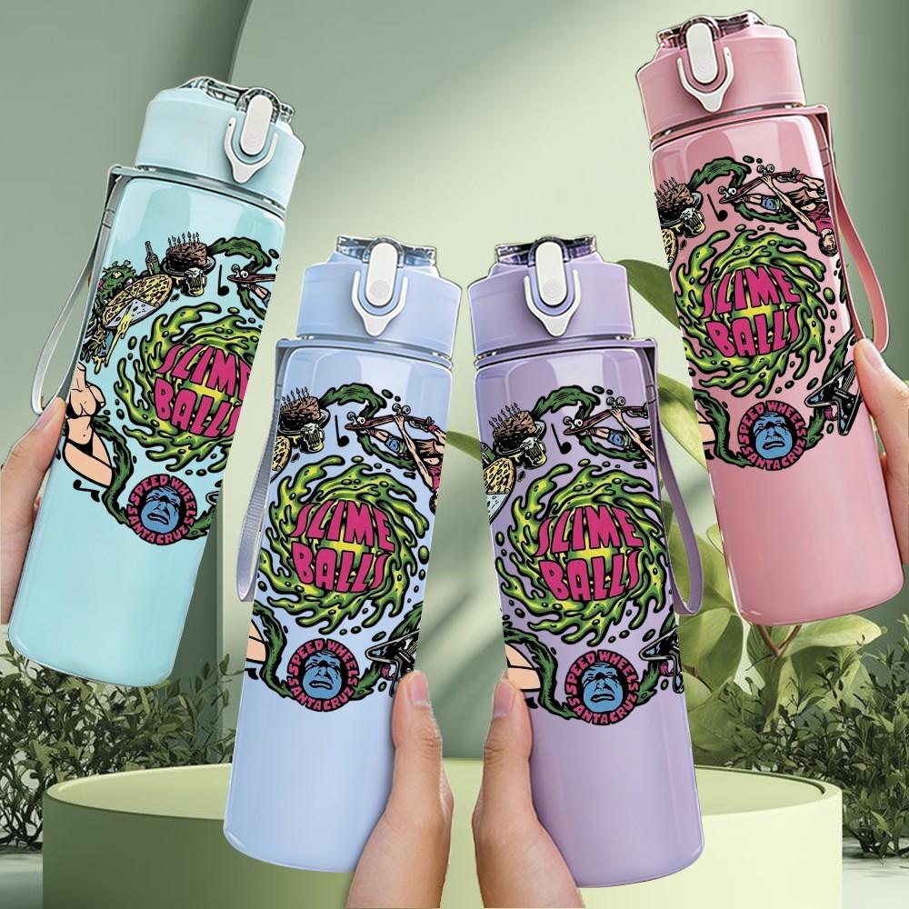 1PC Colorful Circle Badge 750ml sports water bottle leakproof straw lid outdoor office home