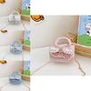 Adorable Girl's Bowknot Coin Purse Charming Pearl Handbag Trendy Chain Shoulder Bag