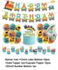 Cartoon Train Theme Birthday Party Decoration Number Balloons Cake Topper Transportation Vehicles Backdrop Banner Party Supplies
