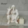 Украшение для игровой комнаты, Фигурка crouching hooded devil god, Декоративный орнамент с маской-черепом и мускулистыми линиями, Хип-хэви-метал Декор Хоп Готика