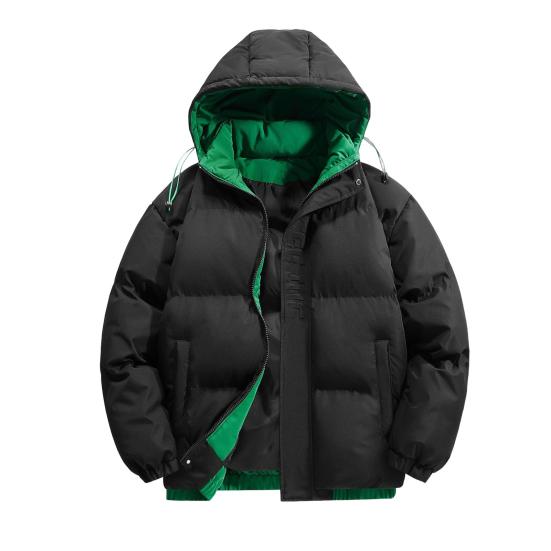 Пальто из хлопка с капюшоном и завязками на шнурке, с длинными рукавами, в стиле пэчворк, имитация двух частей, пуховое