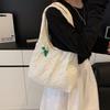 Сумка-тоут с кружевной вышивкой в виде цветов, холщовая сумка, универсальная дорожная сумка на плечо для женщин