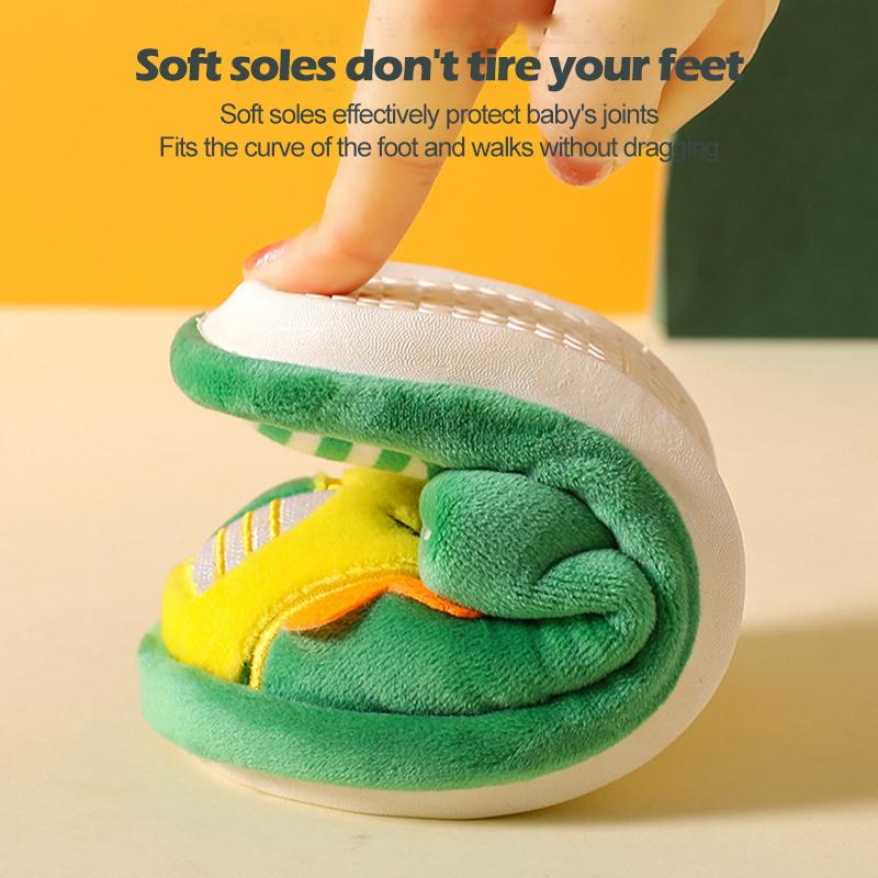 Children Cartoon Dinosaur Cotton Slipper Soft Autumn Winter Warm Princess Baby Boy Girl Indoor Home Bedroom Warm Cotton Shoes
