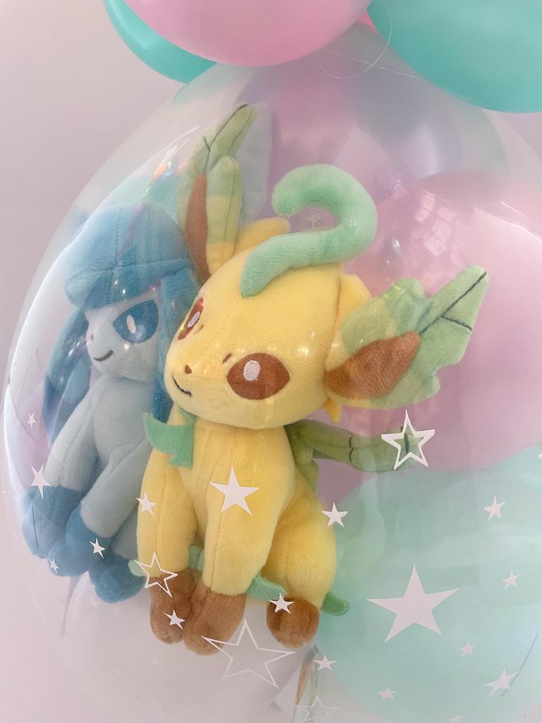 Пара Эволюционных воздушных шаров Eevee Упаковка для рождественской мягкой игрушки Подарочное украшение вер.. (Гласеон и Лифеон)