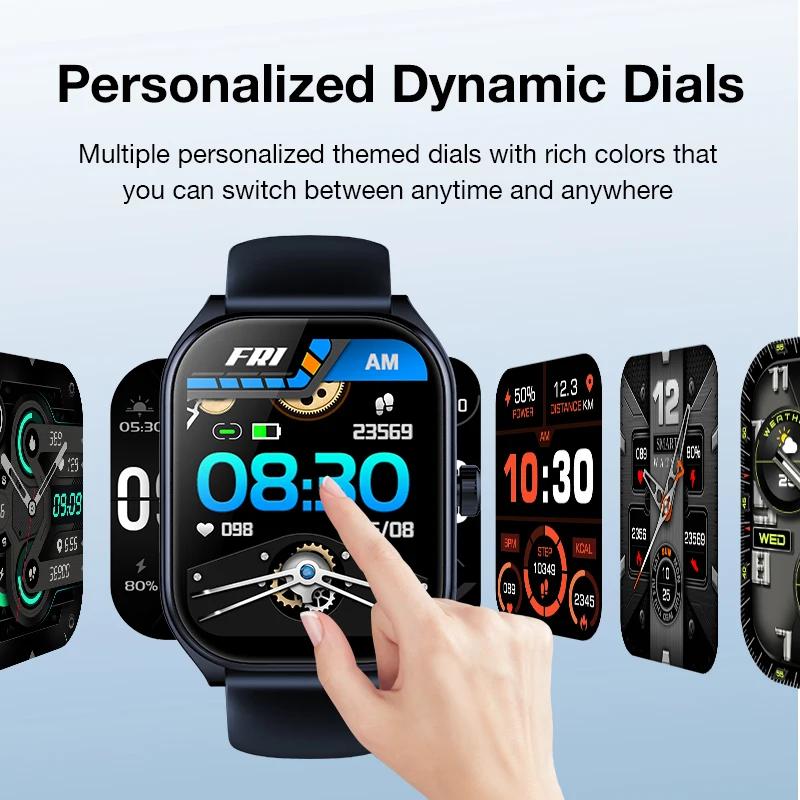 2.01'' HD Curved Screen Smartwatch IP68 Waterproof Intelligent Motion Recognition Algorithm 123 Kinds Of Sport Modes Watch