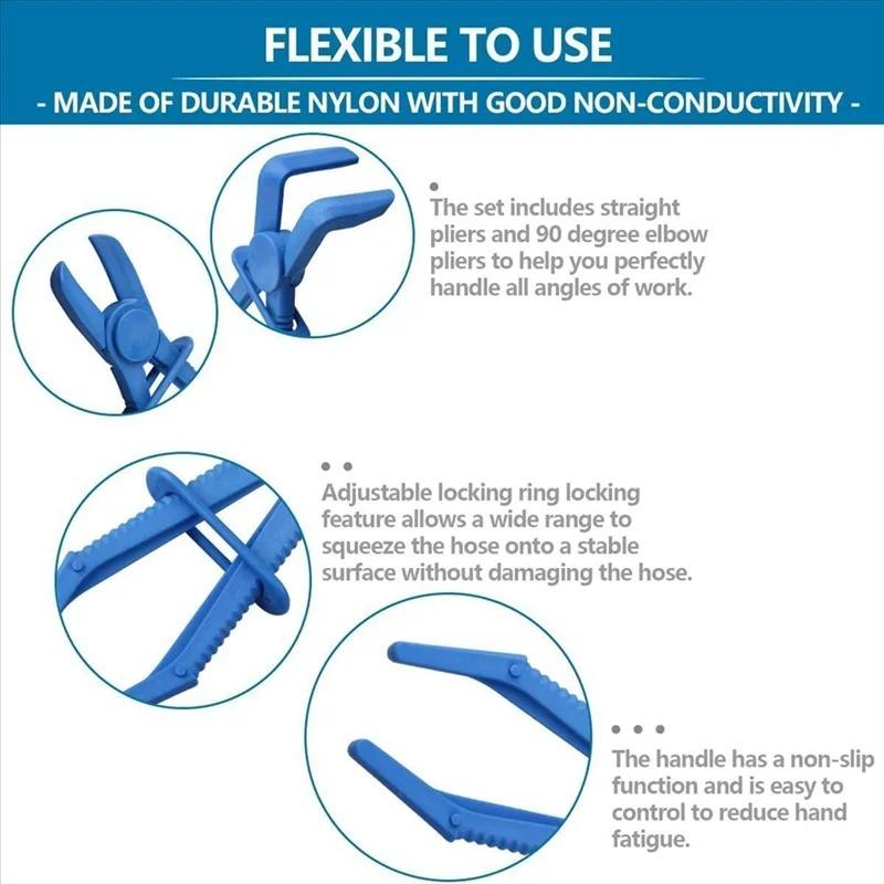 3 шт./набор Автомобильные гибкие хомуты плоскогубцы Набор Хомут Уплотнение Тормозная топливная линия Пережимной хомут Авто Водопроводная труба Ремонт Фиксация Инструменты