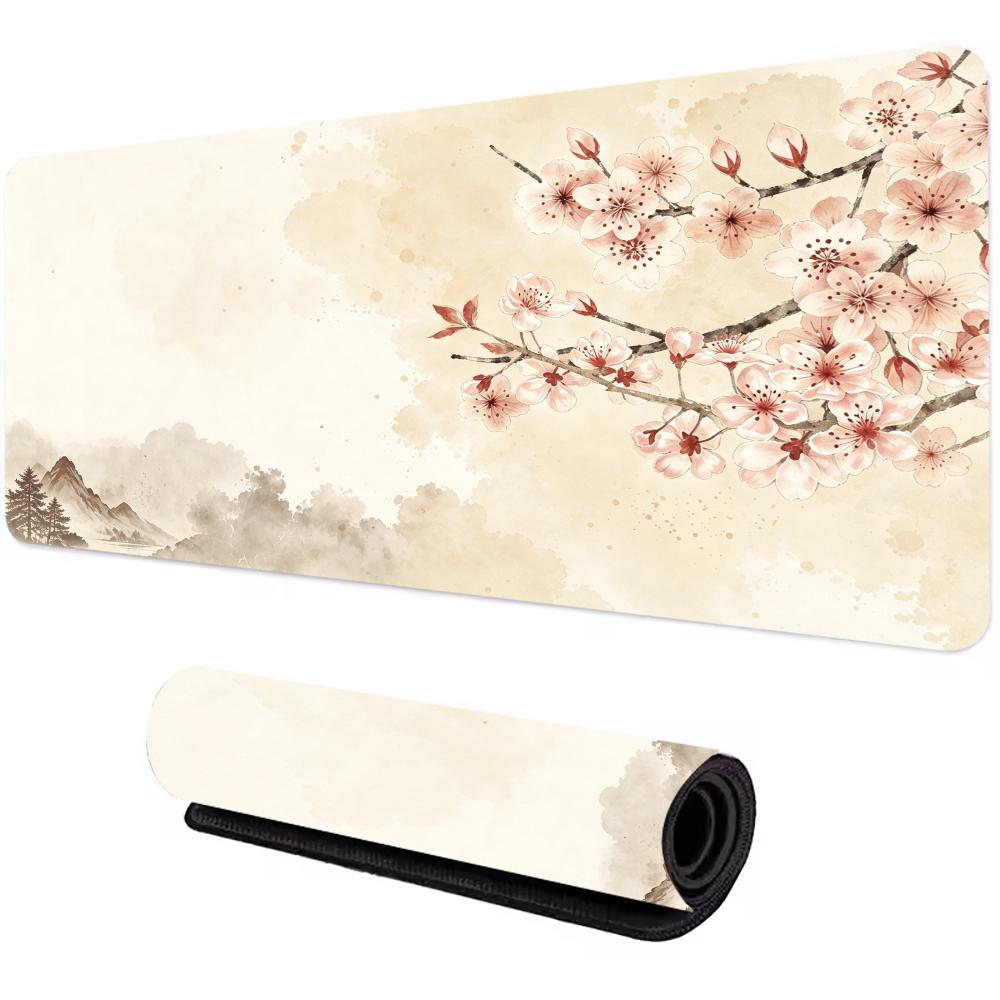 Cherry Blossom Misty Mountain Mouse Pad Computer Accessories Office Game Table Mats AntiSlip Gaming Keyboard Mousepad Desk Pads