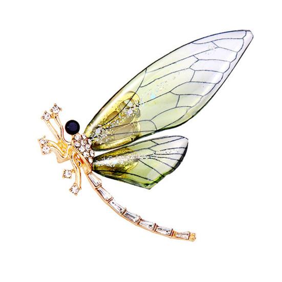 Простая брошь в форме стрекозы, блестящие стразы, булавка, женский элегантный значок, одежда, костюм, аксессуары с лацканами