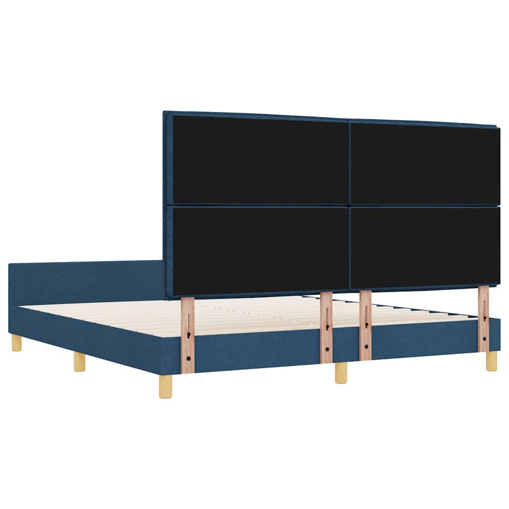 Bed Frame with Headboard Blue 180 x 200 cm Fabric