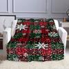 Plaid Pattern with Snowflakes Patterned flannel blanket perfect for the bedroom living room, sofa, or a little nap