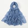 Big Size Pleated Shimmer Cotton Hijab Scarf For Women Muslim Long Shawls Solid Headscarf Wraps Islamic Headband Turban 180*90cm