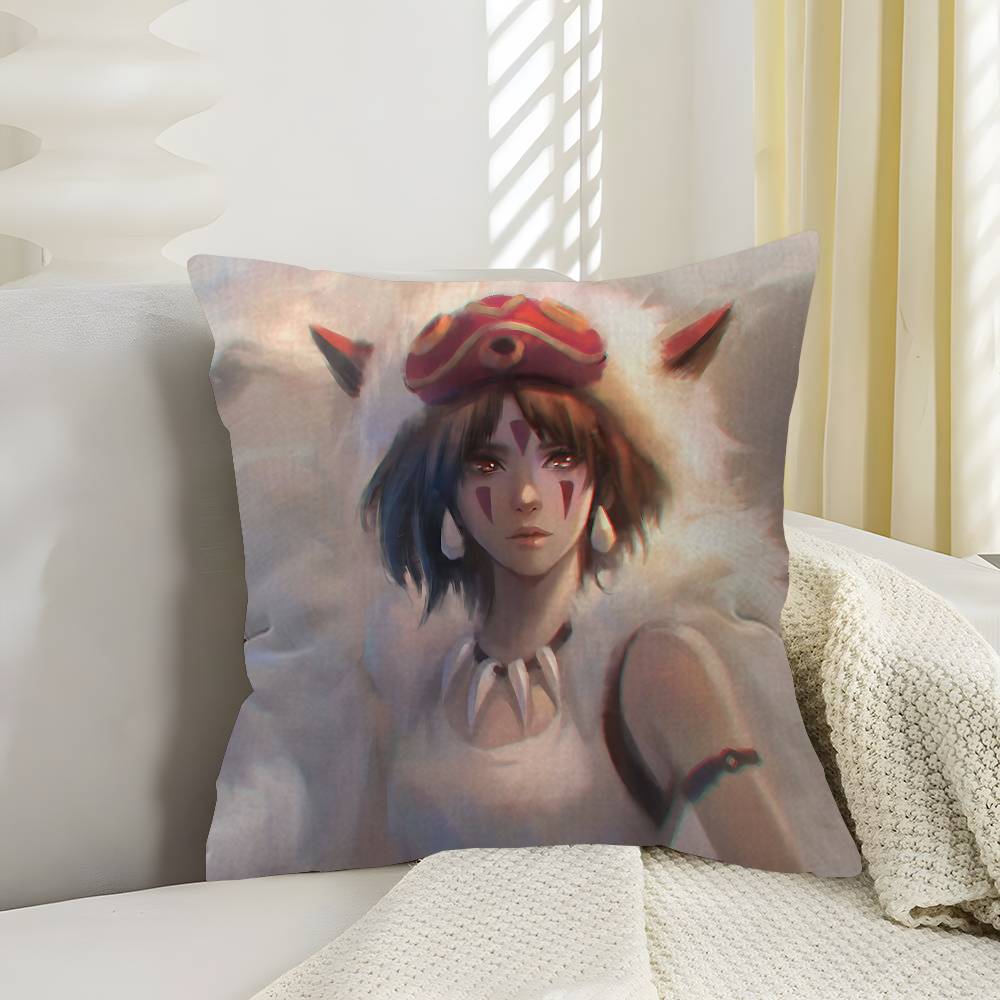Anime PPrincess MMononoke Pillow Cushion Cover Pillowcase Living Room Sofa Home Decor Customized
