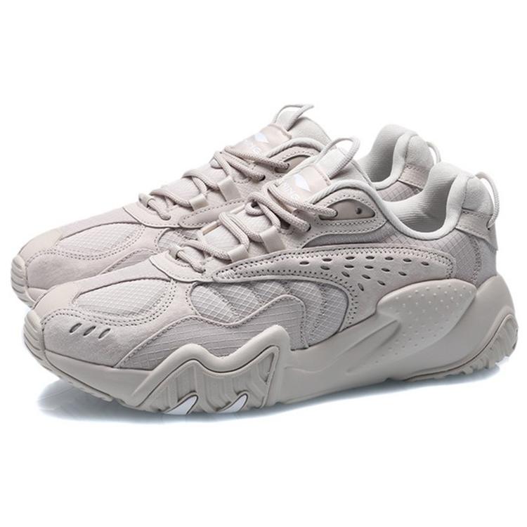Li Ning Cat Paw Lite Ткань Амортизация Скользкие Устойчивые к истиранию Низкие Беговые кроссовки Мужские Серые AGLQ107-2