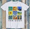 Van Gogh Painting Collage Starry Night Sunflowers Funny Gift Tee T Shirt M1401
