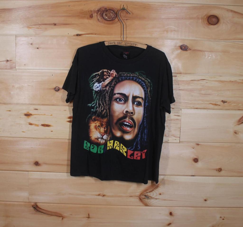 Vintage Bob Marley Rap Tee Style Reggae Jamaica Black T-Shirt Adult Size XL