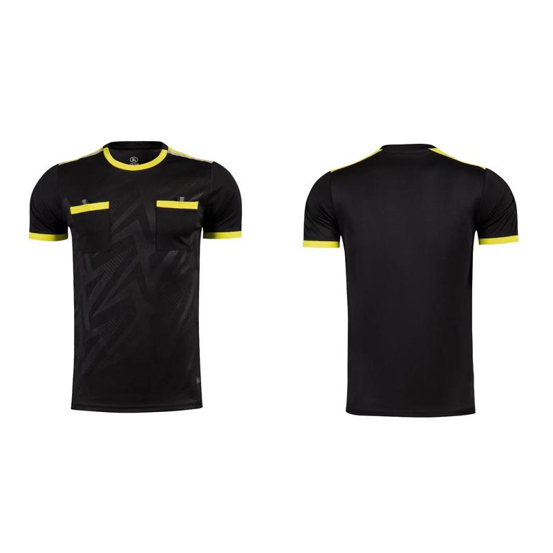 New football referee suit, referee jersey, foreign trade short-sleeved football match sports training suit printing