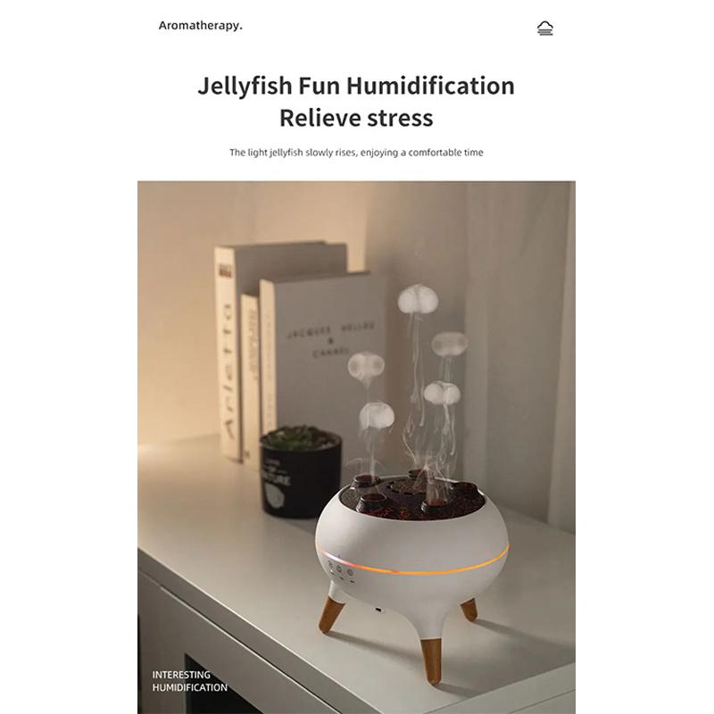 Динамический увлажнитель воздуха в виде медузы 250 мл, диффузор эфирных масел, пульт дистанционного управления, увлажнитель для спальни с 7 разноцветными ночниками