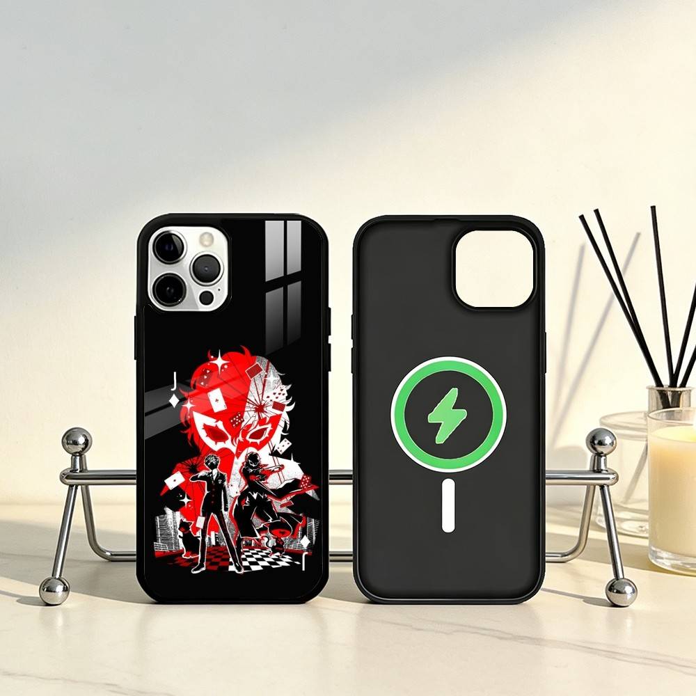 Чехол для телефона P-Persona 5 для iPhone 17, 16, 15, 14, 13, 12, 11 Plus, Pro Max Магнитный для беспроводной зарядки Magsafe