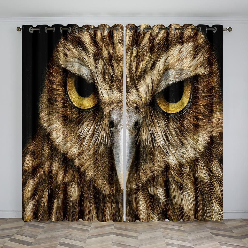 Реалистичные перья совы, шторы с 3D принтом, оконные шторы для спальни, гостиной, декор, декор для окон