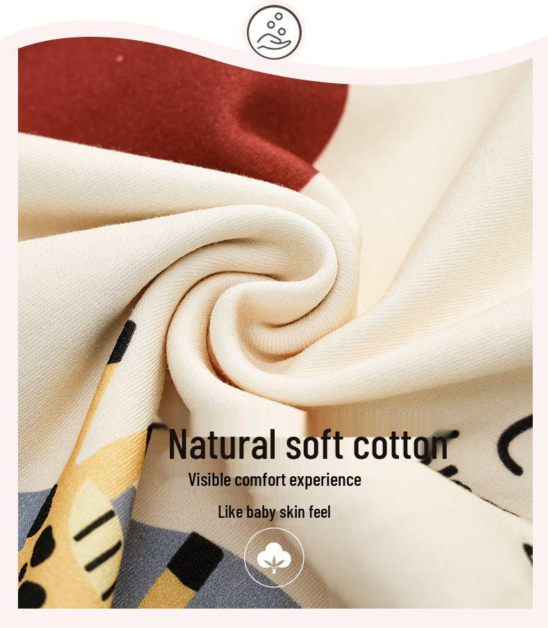 Женский пижамный комплект в корейском мультяшном стиле - 100% хлопок, с длинным рукавом, подходит для весны, осени и зимы, с кардиганом для домашней носки.