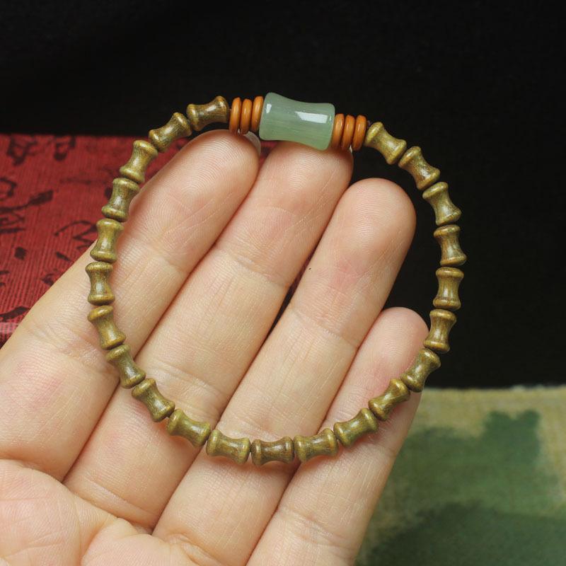 Sandalwood & Red Sandalwood Mini Bamboo Beads 5*7 Bracelet, Vintage Jewelry for Men and Women