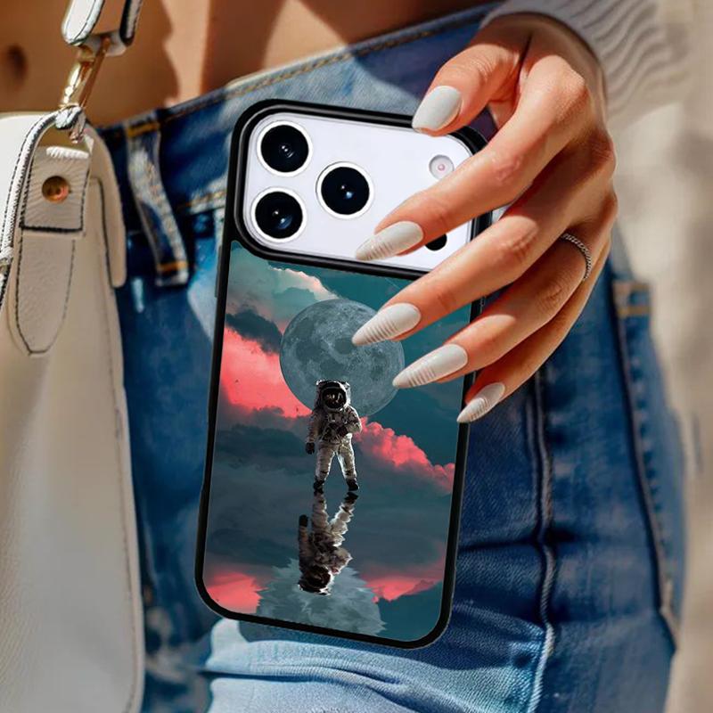 Звездное Космическое Лунное Астронавт Эстетика Чехол для Телефона Для iPhone 17 Air 14 15 13 12 Max Чехол Для Apple 16e 11 Pro Max Plus Coque