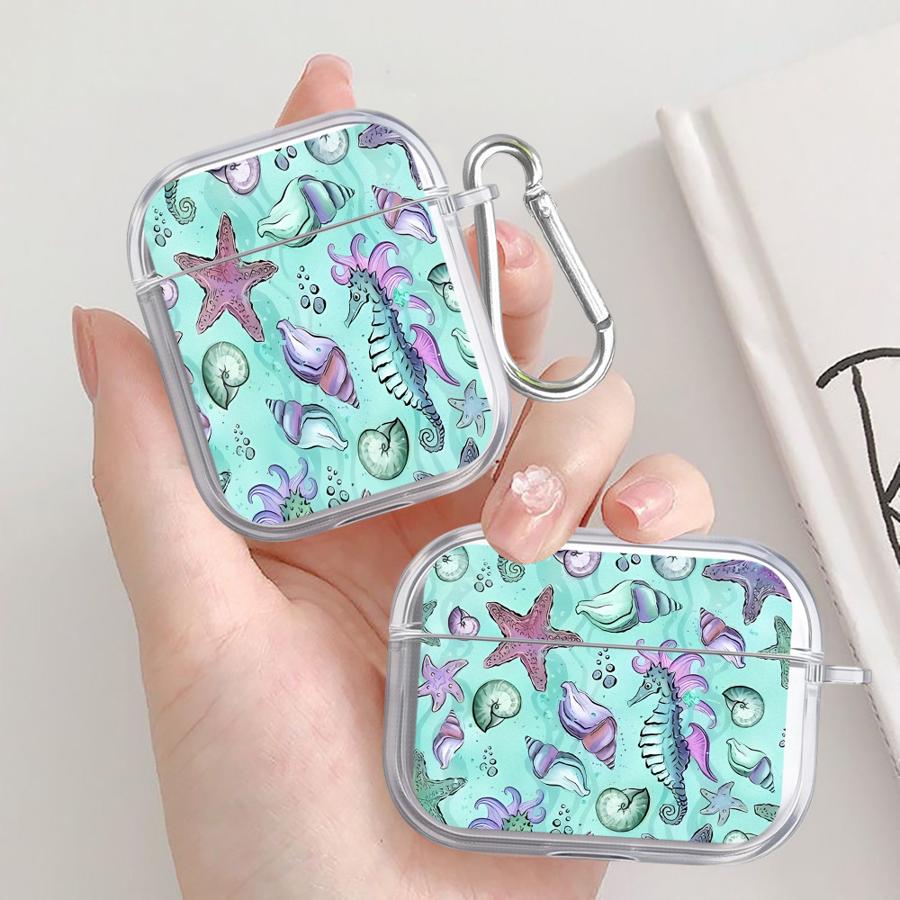 Чехол для Airpods Pro2 Pro 4 2 3 1 Pro3 Прозрачные Чехлы для Наушников Чехол Морская Ракушка Ракушки