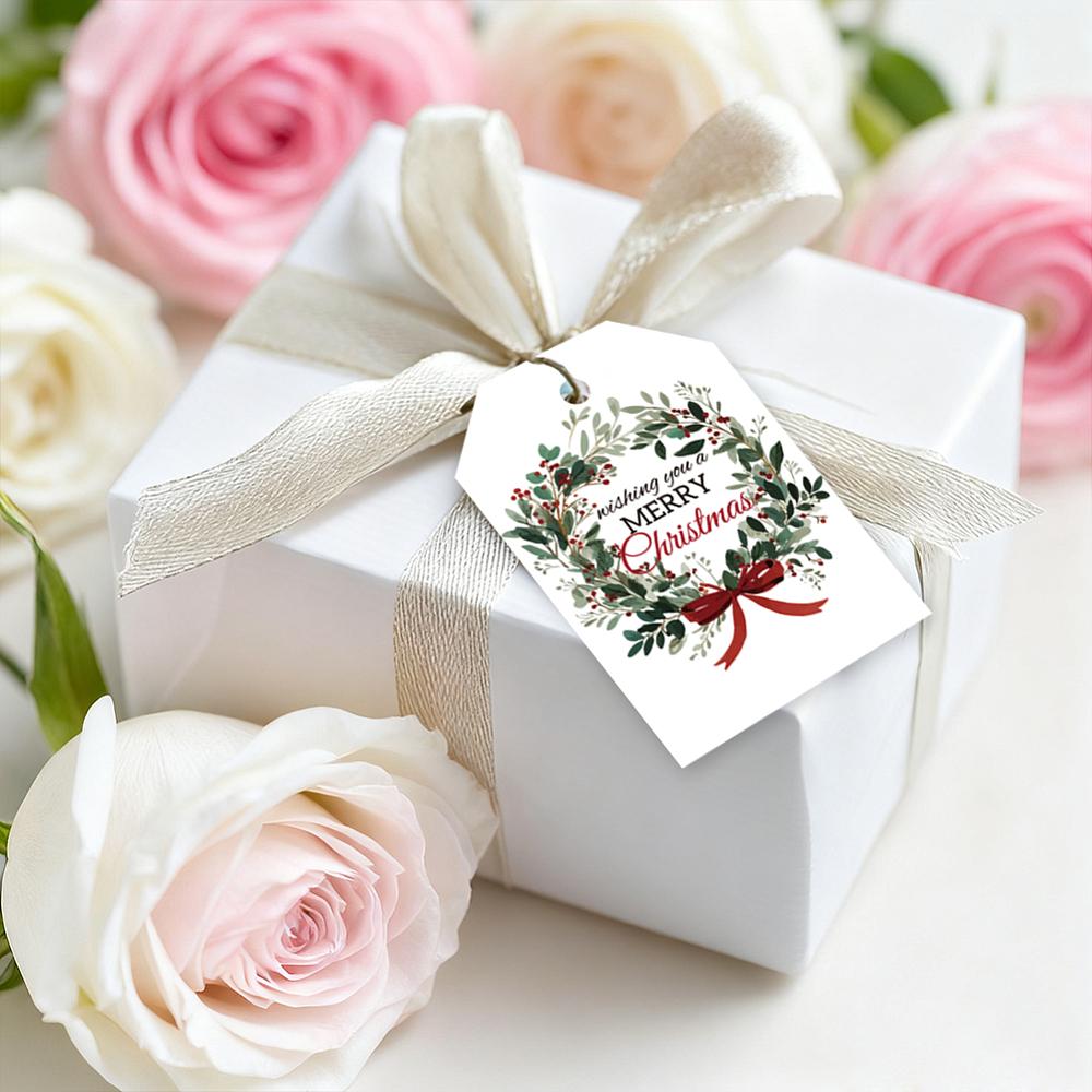 1set 80pcs 4 styles Printed Paper Thank You Gift Tags Rectangle Mixed Shapes 7.7x5.1cm Hole: 5mm 20pcs/style
