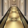 Luxury Golden Corridor Carpet Hotel Hallway Runner Decoration Rugs Living Room Aisle Non-slip Washable Floor Mat Customizable