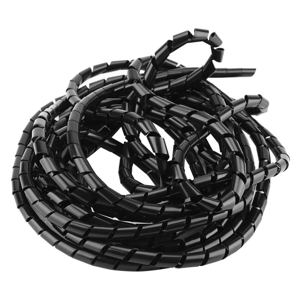 PE Spiral Cable Wrap Black Spiral Cable Organizer Durable Spiral Wire Binding Electrical Wire