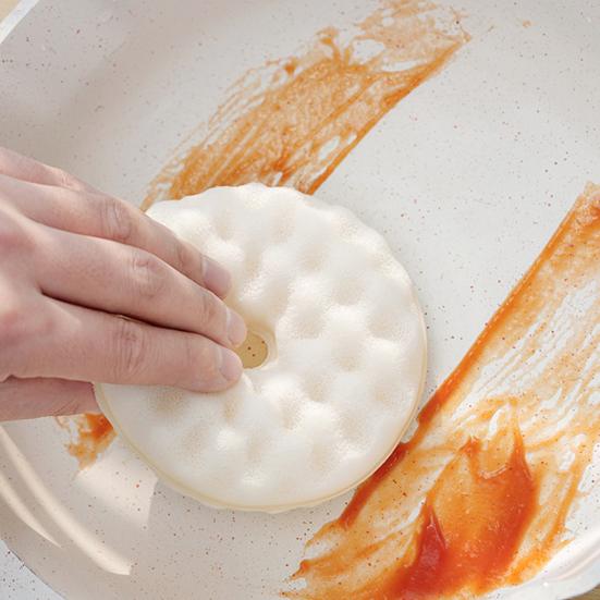 1 Набор кухонных губок для мытья посуды Двусторонняя губка с держателем на присоске Абсорбирующая губка для мытья посуды на кухне, для уборки ванной комнаты