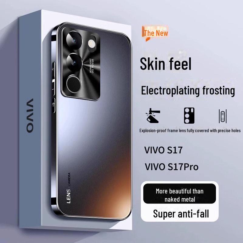Vivo S17 Pro с гальваническим покрытием, ультратонкий корпус - матовый защитный чехол для Business S18 с защитой от падений