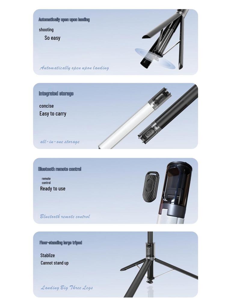 Bluetooth Селфи-палка с алюминиевым штативом для вертикальной мобильной съемки