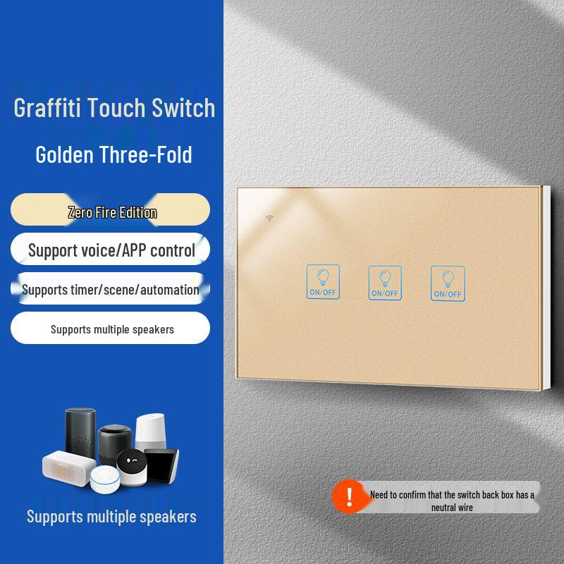 Умный WiFi Настенный Выключатель Graffiti с Голосовым Управлением Alexa и Google, Спецификации США/ЕС, Сенсорная Панель