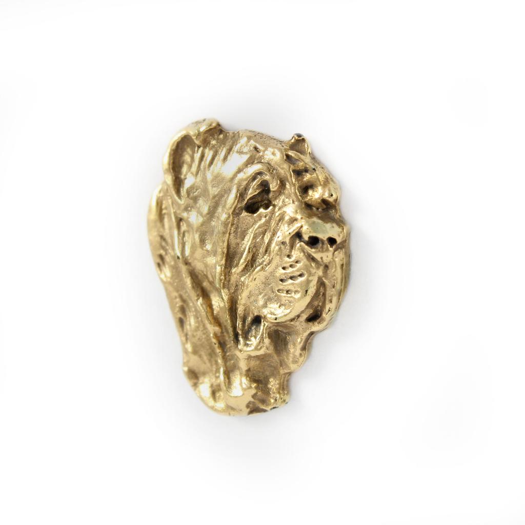 Neapolitan Mastiff, Mastino Napoletano II - gold-plated pin brooch, elegant dog ornament, unique pin by Art-Dog brand
