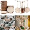 10Pcs Wedding Party Decorations Christmas Ornaments Natural Round Wood Sliced Home Decorate Tea Cup Insulation Mat DIY Crafts