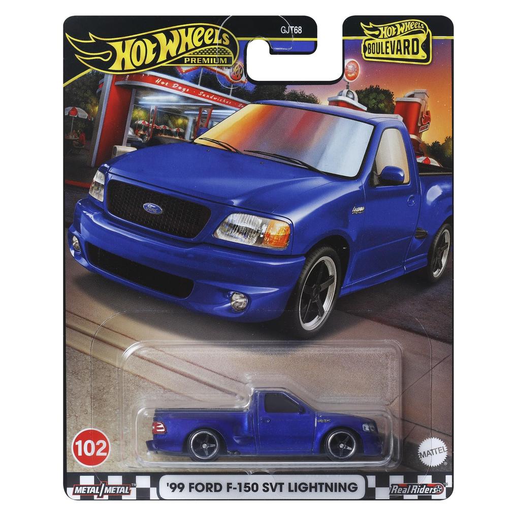 Hot Wheels Boulevard Мини-машинка HRT60 99 Ford F-150 SVT Lightning Синий Игрушечный транспорт для детей от 3 лет