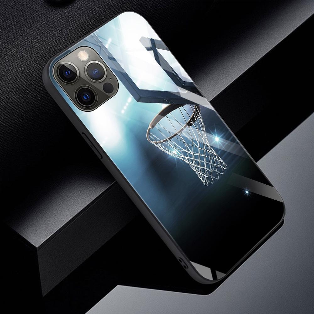 Чехол для телефона из закаленного стекла для iPhone 12 11 Pro Max, чехол для iPhone Xs Max XR XS 7 8 Plus 11 Pro, баскетбольная корзина