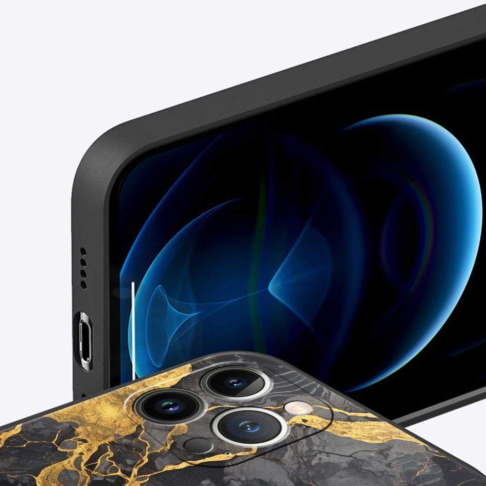 Акварельный мраморный чехол для телефона для iPhone 17 16 15 Pro Max 11 12 13 14 7 8 Plus SE 2020 X XR XS Мягкий черный