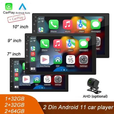 4Core 2 Din Car Radio Androidauto Carplay Android 11 GPS Car Audio 7"/9"/10" WIFI BT IPS Автомобильный мультимедийный проигрыватель